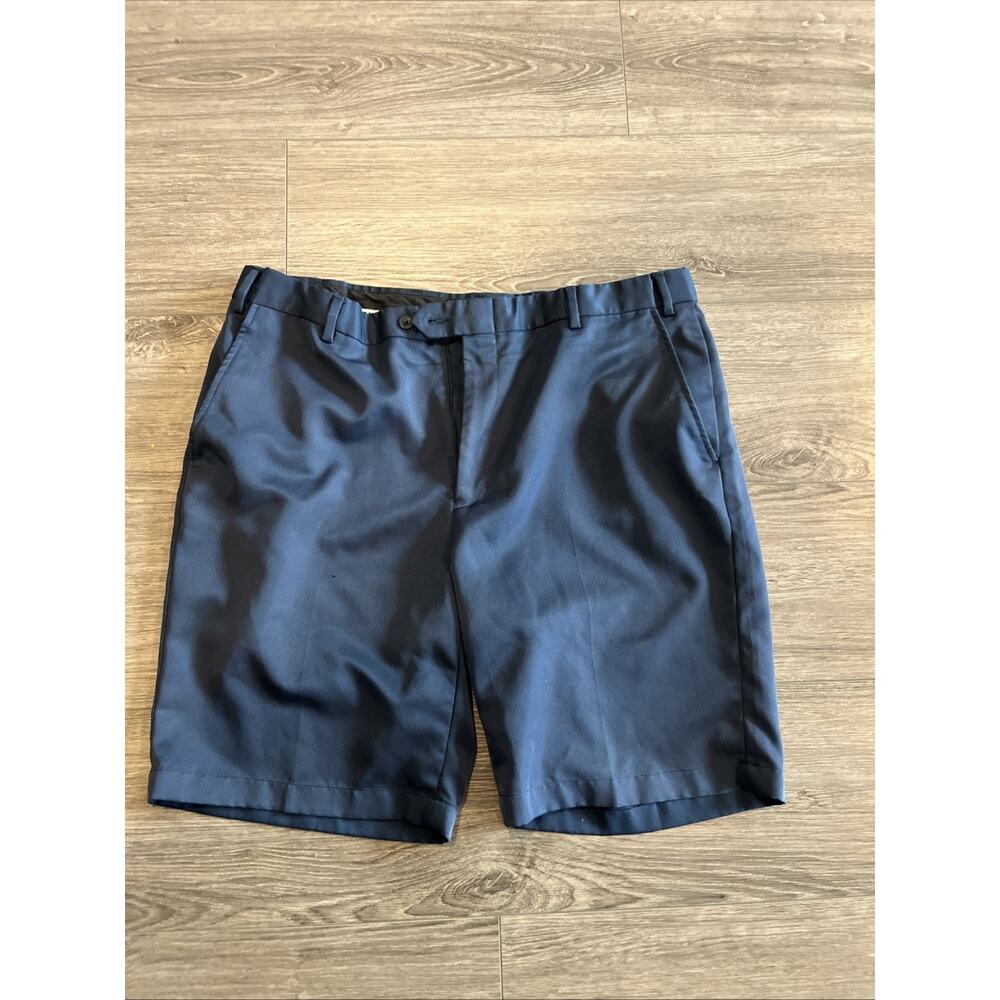 Jos A Bank Leadbetter Golf Shorts Mens 38Reg Navy Pleated Adj Waist 9" Inseam